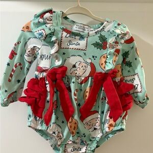 Set of 2 Rylee Faith Christmas holiday baby girl outfits 6 months